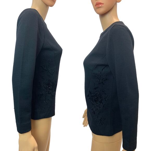 Vintage 60s Black Sweater | Mod PIN UP Bombshell Back Zip | Rockabilly | XS/S - Picture 7 of 10